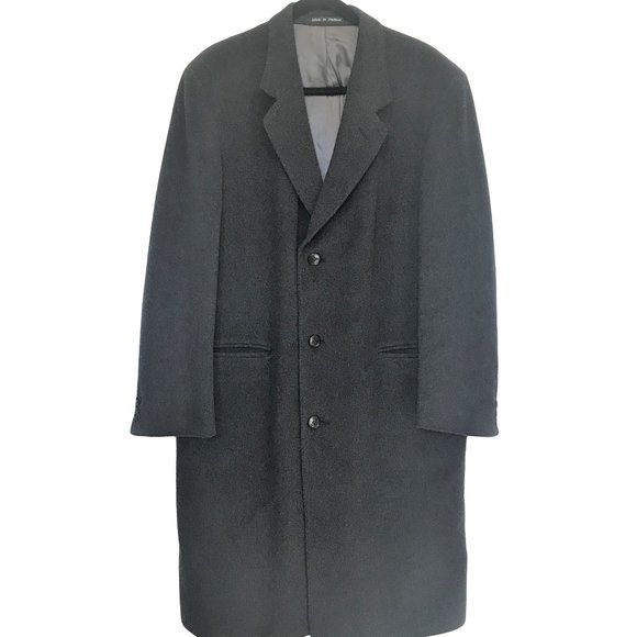 MARC JEFFRIES Vintage Gray Wool Coat L XL - Picture 1 of 10
